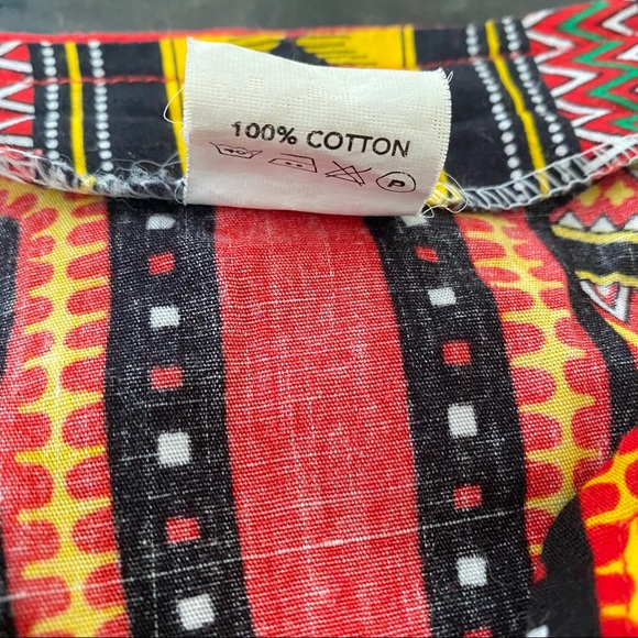Dashiki Top Blue Yellow Shirt Size Large - Picture 13 of 15